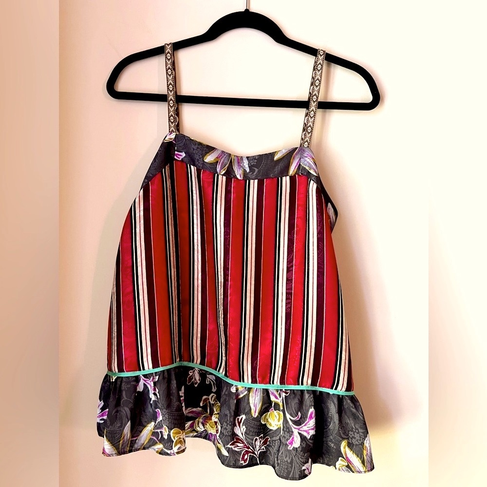 E by ELOISE x Anthropologie Acacia Floral Stripe Moulin Rouge Cami Top
